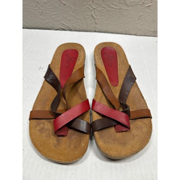 Yokono Women's Strappy Toe Ring Sandal Multicolored Leather Straps Size 8 - Picture 1 of 4